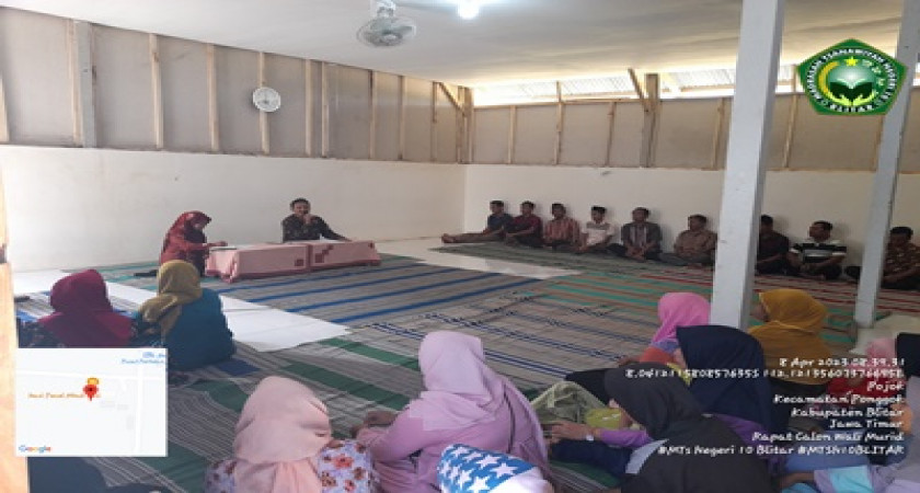 Rapat Calon Wali Murid Calon Peserta Didik Baru MTs Negeri 10 Blitar tahun pelajaran 2023/2024