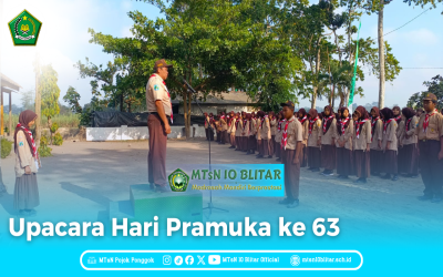 MTsN 10 Blitar Gelar Upacara Peringatan Hari Pramuka ke-63