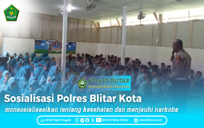 MTsN 10 Blitar Ikuti Sosialisasi Tertib Berlalu Lintas dan Anti-Bullying
